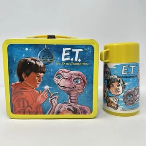 Vintage 1982 ET The Extra-Terrestrial Metal Lunchbox & Plastic Thermos - Picture 1 of 24