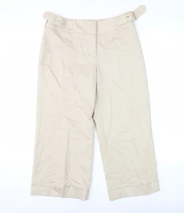 Coast Women's Beige Cropped Trousers, Size 10, Belted Wide-Leg - Picture 1 of 12