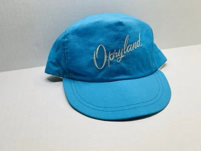 Gorra de béisbol de nailon vintage Opryland Nashville azul bordado con logotipo a presión Foto 1 de 4