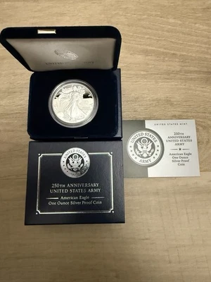 250 Aniversario Ejército de los Estados Unidos American Eagle ¡Moneda de Plata de Una Onza a Prueba! Foto 1 de 2