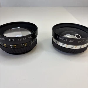 (2) YASHIKOR AUX. Telephoto & Wide Angle 1:4 Lenses Y208. Made In Japan - Picture 1 of 6