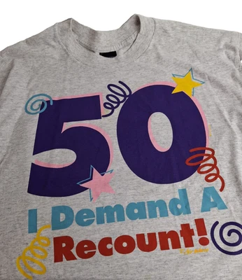 Vintage 50th Birthday 80s 90s Single Stitch Tee Made In USA T Shirt XL Air Waves - Изображение 1 из 4