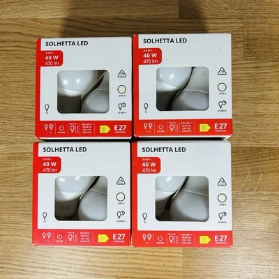 IKEA 8 x Solhetta LED Light Bulbs E27 white globe light screw-in 3.4W=40W 470lm - Image 1 of 4