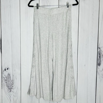 Anthropologie Saturday Sunday 休闲裤灰色毛圈布 XS 码纽扣细节 — 第 1/4 张图片