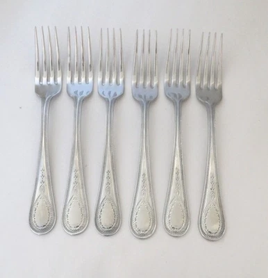 6 tenedores de cena de acero inoxidable Wallace CONTINENTAL BATEMAN Foto 1 de 3