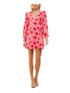 CRYSTAL DOLLS Womens Pink Pullover Strapped V-back Short Dress XXS - Picture 1 of 11
