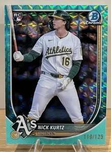 2025 Bowman Chrome - Nick Kurtz #93 Aqua Geometric /125 (RC) - Bild 1 von 3
