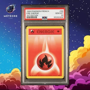 Carte Pokémon Énergie Feu PSA 10 98/102 Édition 1 Wizards Set de base Français - Picture 1 of 2