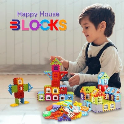 65 Pcs Jumbo House Blocks Multi Color Building Blocks with Smooth Rounded Edges - Image 1 of 4