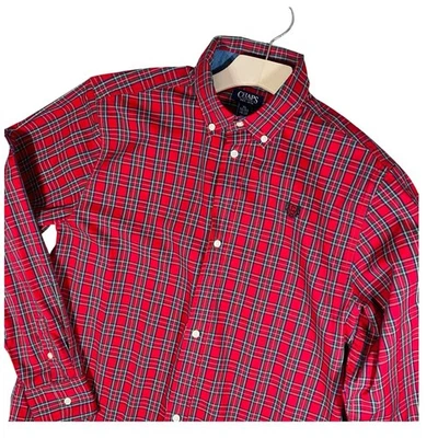 Camisa a Cuadros CHAPS RALPH LAUREN Niño Talla XL Rojo Cuello Abotonada Navidad Foto 1 de 4