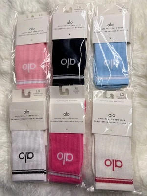 🔥 Alo Half-Crew Socks – Brand New! 🔥  Cute colors • Unisex • (2 pairs) - Image 1 of 4