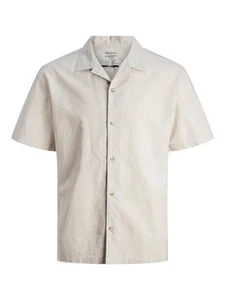 Camisa Jack & Jones Relaxed Summer Resort Mezcla de Lino Botón Manga Corta - Imagen 1 de 15