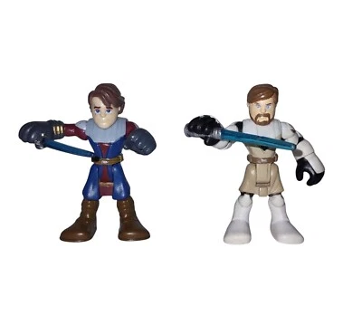 Star Wars Playskool Jedi Force Obi-Wan Kenobi y Anakin Skywalker paquete de 2 minifiguras Foto 1 de 4