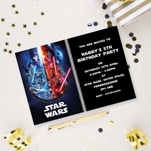 Star Wars 10 Personalised Birthday Party Invitations - Picture 1 of 3