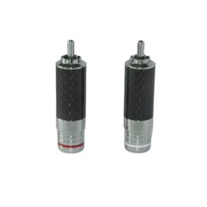 Coppia Viti Connettore Spina Audio RCA Fibra di Carbonio Bloccaggio Rodiato - Foto 1 di 9