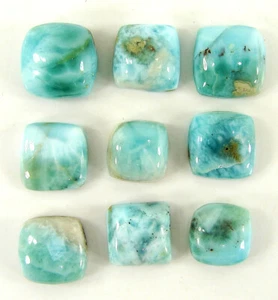 68.25 Ct Natural Larimar Pectolite Gemstone 11-13 mm Cabochon 9 Pcs Lot - 64310 - Picture 1 of 5