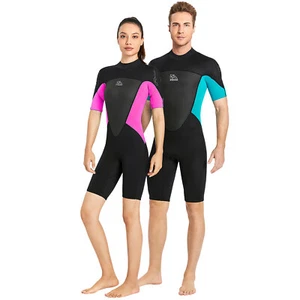 Womens Mens Short Sleeve Wetsuit 2mm Neoprene Wetsuit Diving Swim Wet Suit UK - Picture 1 of 10
