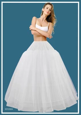 Enagua Crinolina 4 Aros Doble Tul Hinchada y Completa Quinceañera Línea A Boda Foto 1 de 2