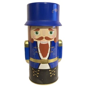 Harry London Blue Tin Nutcracker Toy Soldier Container Christmas - Picture 1 of 6