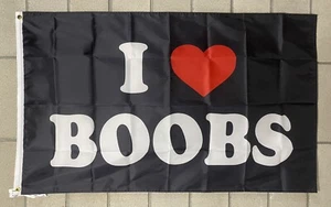 I Love Boobs Flag FREE SHIP  Republican Beer Fun Party America College USA 3x5 - Picture 1 of 1