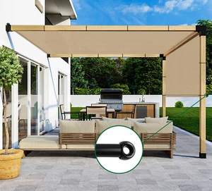 Sand Atmungsaktiv Pergola Ersatz Abdeckung Panel Baldachin Schatten Abdeckung mit Stabtasche - Bild 1 von 7