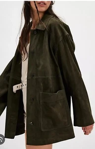 Free People Annalise Suede Jacket Crystal Kelp - Picture 1 of 14