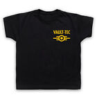 Vault-Tec Logo Nuclear Fallout Sci Fi Dystopia Small Chest Print Kids T-Shirt