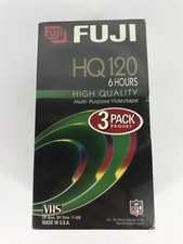 New Sealed 3 Pack Fuji Vhs Tapes High Quality Hq120 Blank 6 Hrs Video Tapes