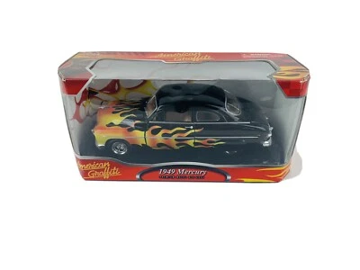 MOTOR MAX 1949 MERCURY AMERICAN GRAFFITI  BLACK WITH FLAMES 1/24 DIECAST   - Image 1 of 4