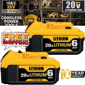 2Pack 6.0AH Battery For DeWalt 20V Max Lithium ion 20 Volt DCB206 Replacement - Picture 1 of 10