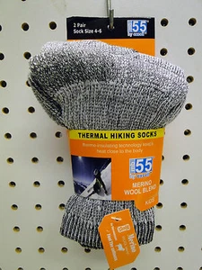 2pair Kids size Small 4-6 Excell Merino Wool Blend Thermal Crew Socks - Picture 1 of 4