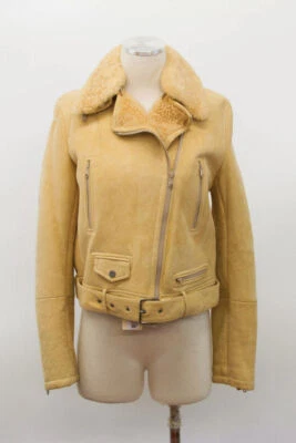 Chaqueta de moto Brunello Cucinelli de cuero para mujer de gamuza de piel de oveja 42 A181 nueva con etiquetas $8495 Foto 1 de 4