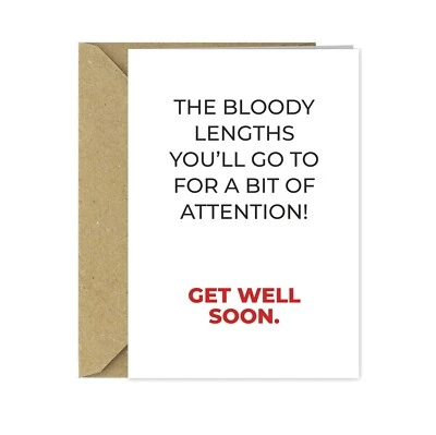 Funny Get Well Soon Card After Operation Hospital Stay BC562 - Image 1 of 3