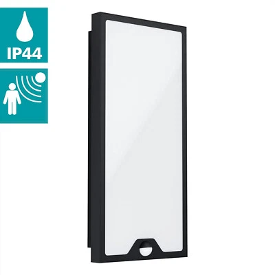 EGLO Lampada LED da esterno con rilevatore di movimento + sensore crepuscolare 3000K IP44 H:42cm EEK:D