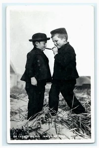 Young Men Boys Smoking Cigar 1955 "The First Cigar" RPPC  - Imagen 1 de 2