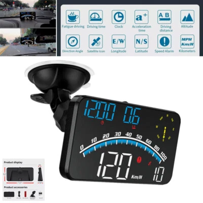 Digital Speedometer Universal GPS Car HUD Head Up Display MPH Overspeed Alarm - Image 1 of 4
