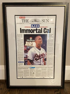 Cal Ripken Framed Commemorative Newspaper Following Most Consecutive Games  - Picture 1 of 1