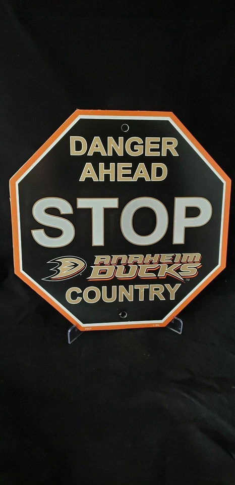 Letrero ANAHEIM DUCKS NHL PELIGRO 12x12 plástico parada estilo PATRIOT COUNTRY Foto 1 de 1
