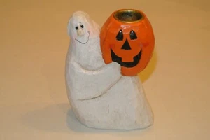 Eddie Walker Fantasma de Halloween con Candelabro de Calabaza 4.5" de Alto De Colección Medio Oeste  - Imagen 1 de 3