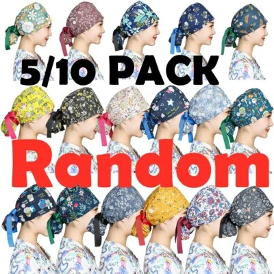 5/10PCS LOT Bouffant Medical Doctor Nurse Surgical Surgery Hat Caps for Women  - Image 1 of 4