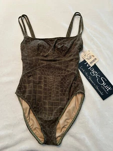 Women's Miraclesuit Magic Suit One Piece Slimming Swimsuit Alligator Size 8 NWT - Picture 1 of 8