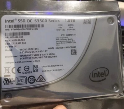 Intel s3500 1.6tb ssd SSDSC2BB016T4 2.5" 6Gb/s G2010140 Solid State Drive SATA. - Image 1 of 4