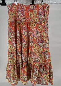Lauren Ralph Lauren Rock Damen XL Mehrfarbig Paisley Bauern Stufen Maxi Boho - Bild 1 von 13
