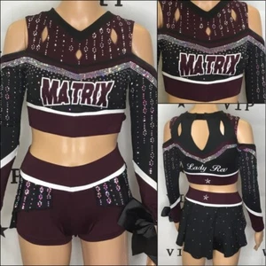 Uniforme de porristas Allstars matriz rebelde adulto joven mediano - Imagen 1 de 7