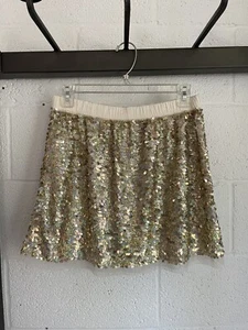 Crewcuts Girls Sequin Tulle Pull On Skirt Size 12 Gold Party Holiday - Picture 1 of 10