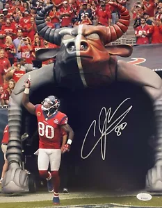 ANDRE JOHNSON Autografo FIRMATO 11X14 Houston TEXANS FOTO TESTIMONE JSA WIT935375 - Foto 1 di 8