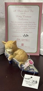 Vintage Kitty Couture Collection Figurine A Purr-Fect Fit Cat Sleeping In a Shoe - Picture 1 of 7