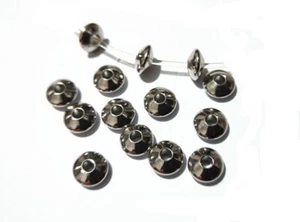 10pz perline distanziali in acciaio inox bicono 6x3mm colore argento scuro  - Foto 1 di 1