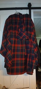 Poncho Avoca Collection Hecho en Irlanda Rojo a Cuadros Abotonado Falda a Juego Talla-1 - Imagen 1 de 7