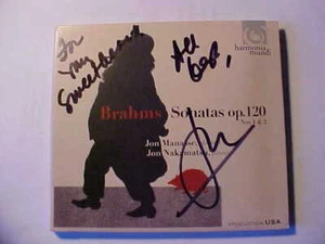 TWO Autographs: Jon Manasse & Jon Nakamatsu , Signed CD Brahms Sonatas op. 120 - Picture 1 of 4